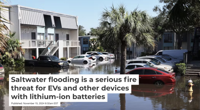 Flooded cars in Clearwater, Fla., after the arrival of Hurricane Milton on Oct. 10, 2024. Spencer Platt/Getty Images